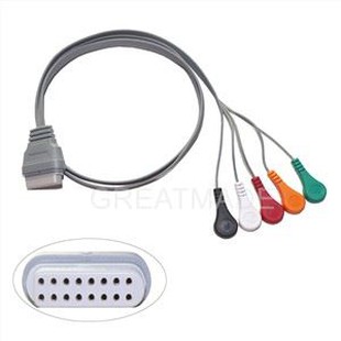 Holter snemalnik EKG pacientov kabel 16-polni 5 vodi Snap 4.0 Standard IEC združljiv za Edan Holter snemalni stroj SE-2003 2012