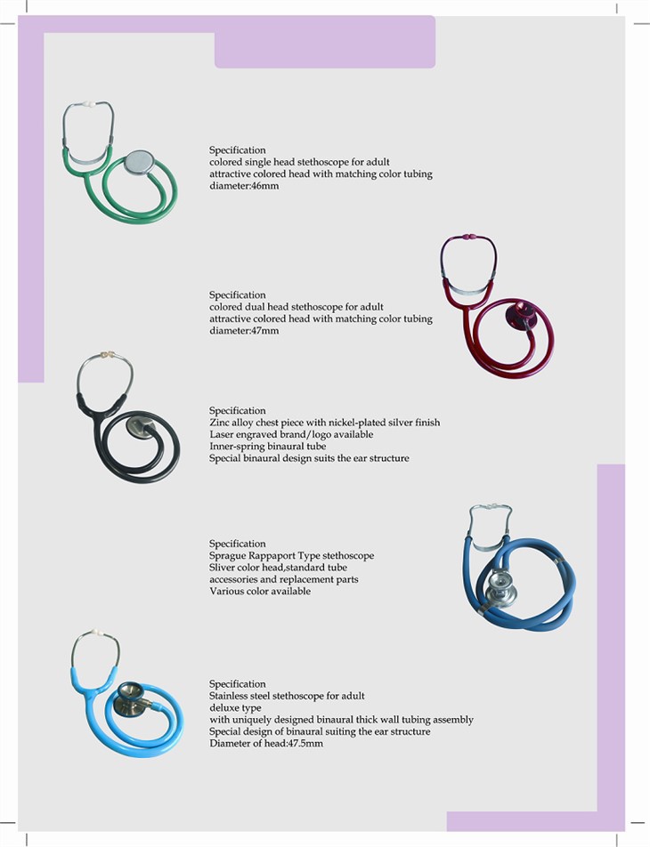 Profesionalni stetoskop z enojno dvojno glavo iz anodiziranega aluminija in stetoskopom proti glavi